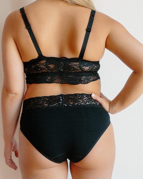 Carmine High-Waist Bamboo Undies - Black *RESTOCK COMING IN JANUARY!*