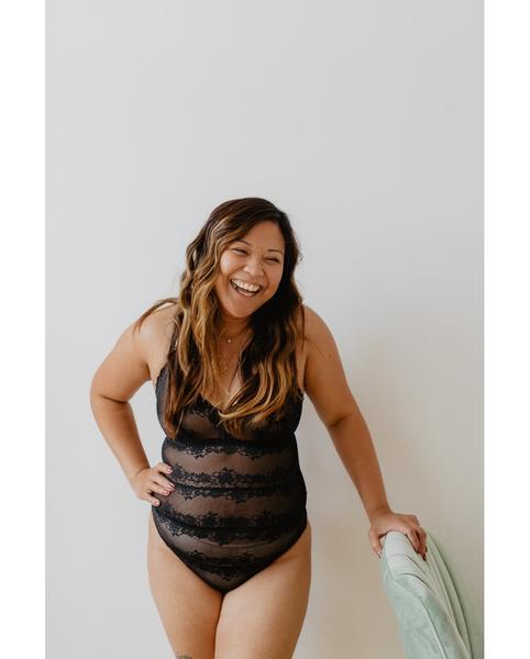 Brianna Recycled Lace Bodysuit - Black *ONLY M & L LEFT* *FINAL SALE ITEM*