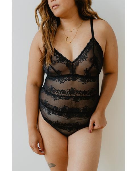 Brianna Recycled Lace Bodysuit - Black *ONLY M & L LEFT* *FINAL SALE ITEM*