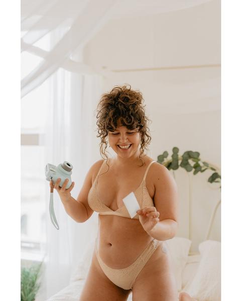 Beige Recycled Lace Lima Triangle Bralette