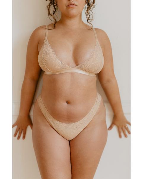 Beige Recycled Lace Lima Triangle Bralette