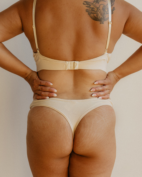 Organic Cotton Classic Thong - Beige