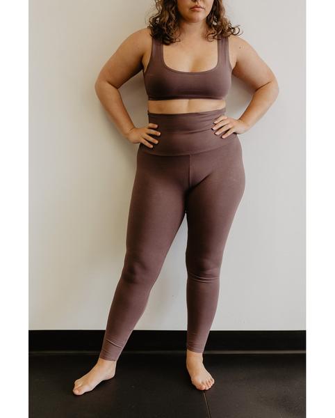 Pocket High Waist Organic Cotton Leggings - Eggplant Purple