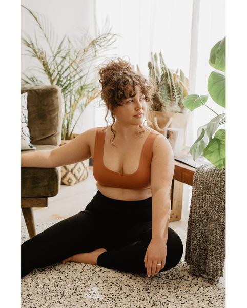 Organic Cotton Tank Bralette - Rust *Only XS, S + L left!*
