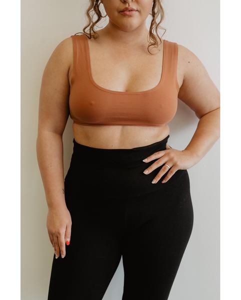 Organic Cotton Tank Bralette - Rust *Only XS, S + L left!*