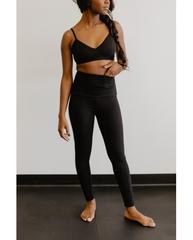 Pocket High Waist Organic Cotton Leggings - Black