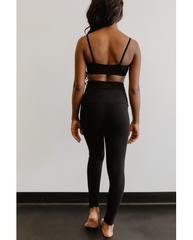 Pocket High Waist Organic Cotton Leggings - Black