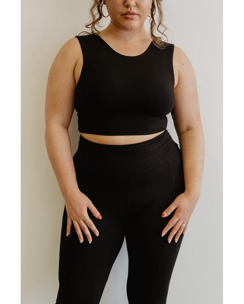 Organic Cotton Reversible Bralette - Black