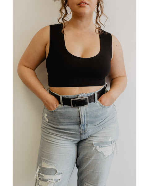 Organic Cotton Reversible Bralette - Black