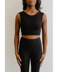 Organic Cotton Reversible Bralette - Black