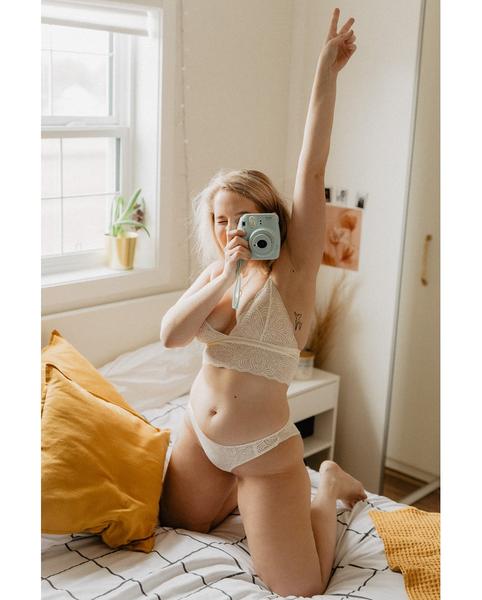 Creamy White Recycled Lace Lima Longline Bralette