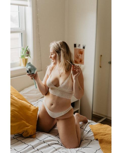 Creamy White Recycled Lace Lima Longline Bralette