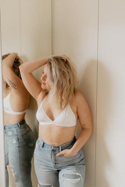 Organic Cotton Janet Bralette - White