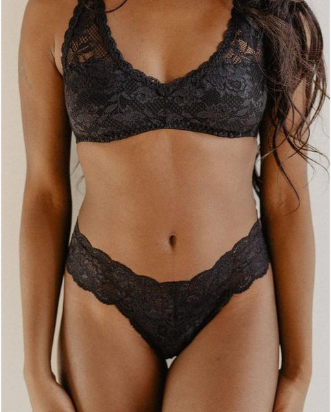 Cutie Thong - Black / Blush