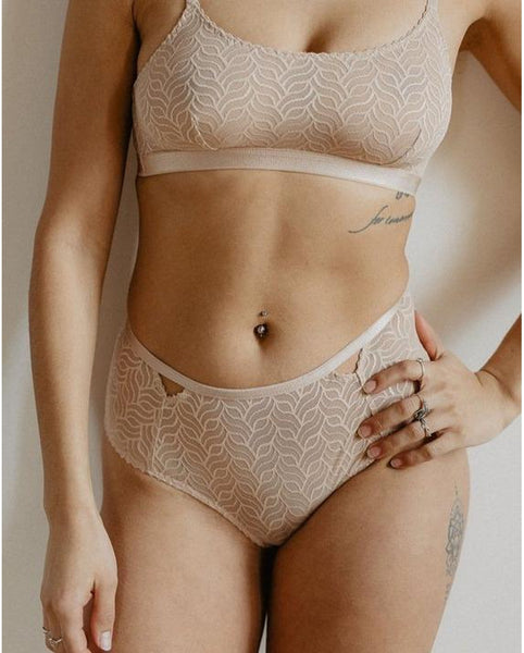 Recycled Wave Cutout Hipsters - Beige