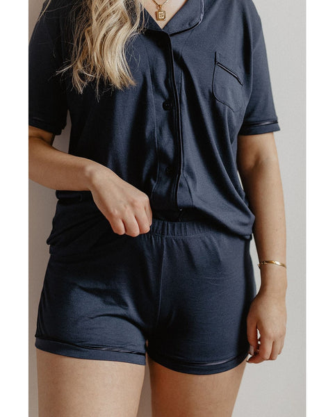 Bella Shorts PJ Set - Navy *Only 3XL left FINAL SALE*