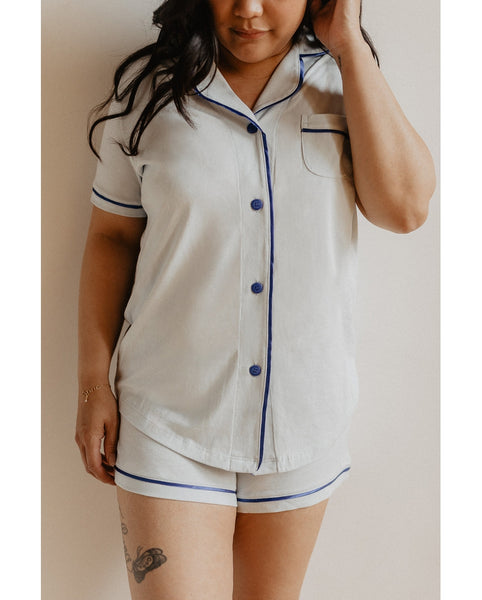 Bella Shorts PJ Set - Blue Venezia *Only XL, 1XL, 2XL, 3XL left! FINAL SALE*