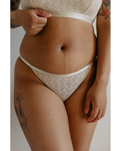 Recycled Wave Bikini Undies - Creme