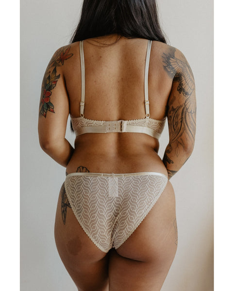Recycled Wave Bikini Undies - Creme