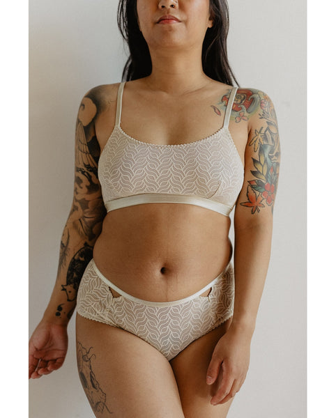 Recycled Wave Bralette - Creme