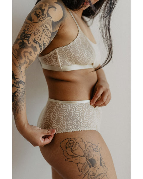Recycled Wave Bralette - Creme