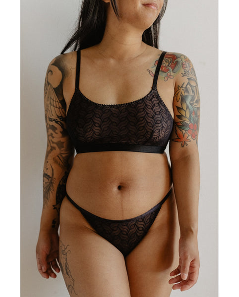 Recycled Wave Bralette - Black