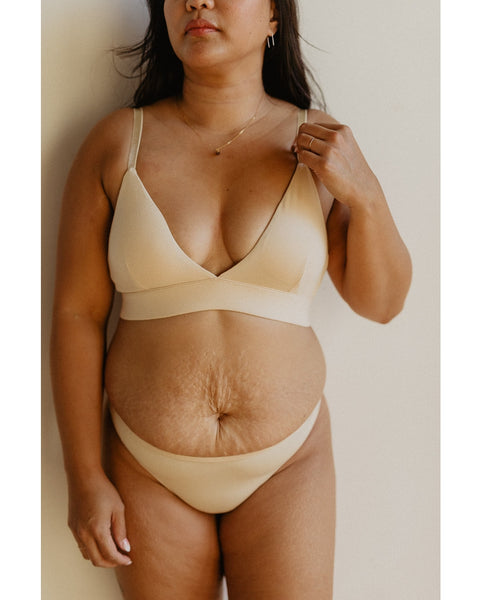 Organic Cotton Classic Bralette - Beige