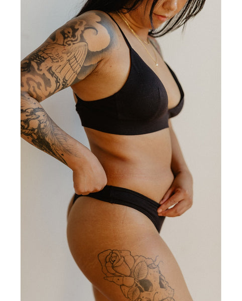 Organic Cotton Classic Bralette - Black