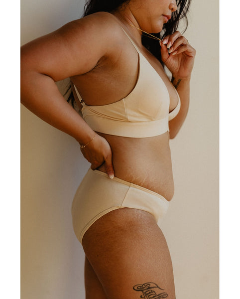 Organic Cotton Classic Bikini - Beige