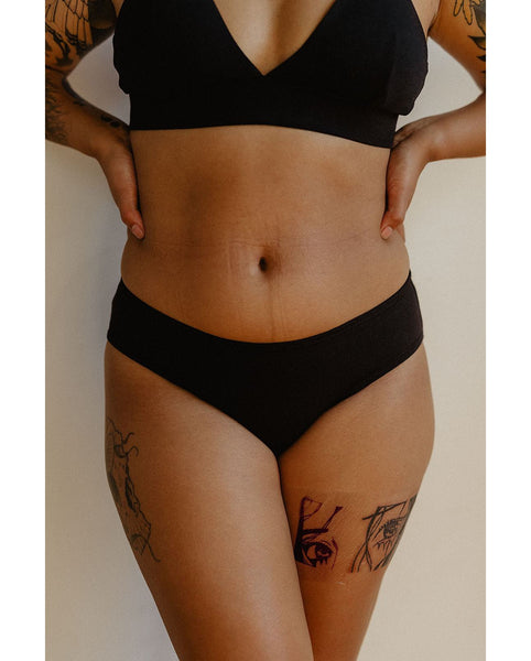 3-Pack Organic Cotton Classic Bikini Undies - Black
