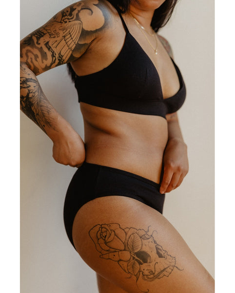 Organic Cotton Classic Bikini - Black