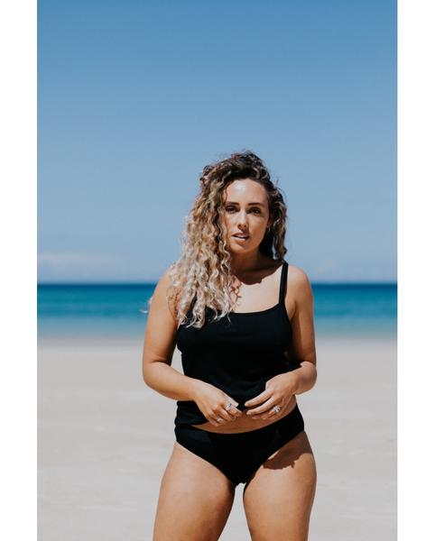 Tencel™ Lite Singlet Tank Top - Black