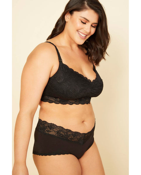 Curvy Boyshorts with Lace - Black
