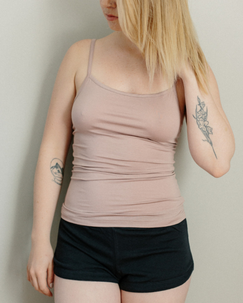 Tencel™ Lite Singlet Tank Top - Dusty Rose Pink