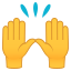 raising hands