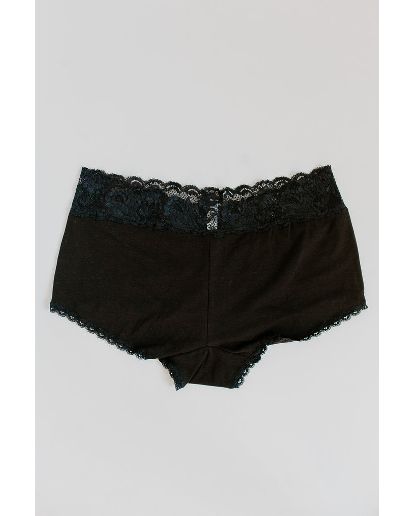 black lace boy shorts panty
