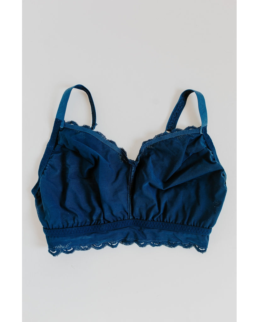 Women's Calida 02138 Elastic Bralette Soft Bra (Dark Lapis Blue XS) 