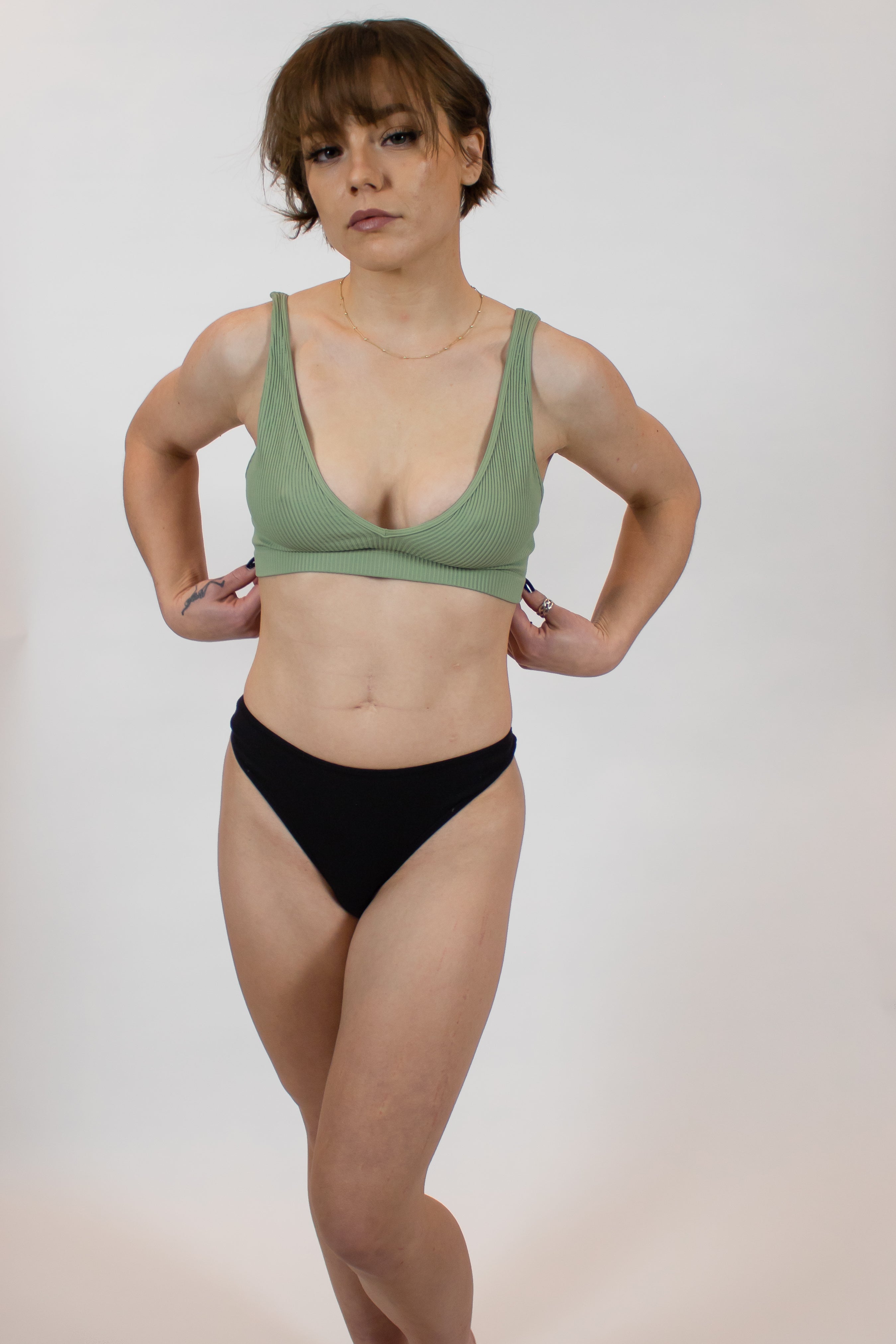 Seamless Ribbed Bralette Top (Charcoal) – Zen + Zeus Clothing Co.
